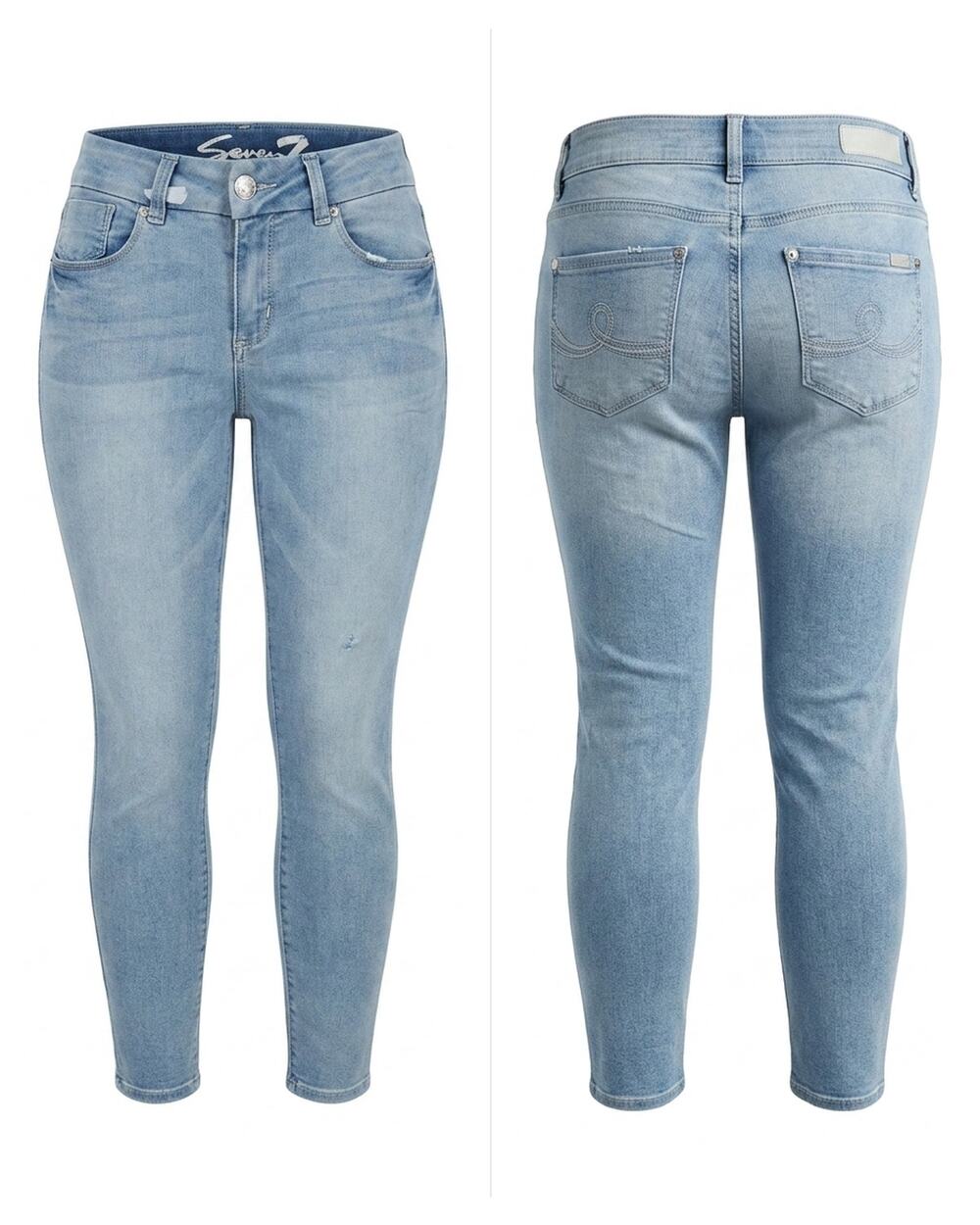 Seven7 Light Wash Skinny Leg Stretch Denim Jeans Women See Measurements